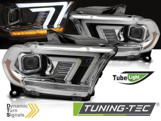 Přední světla, světlomety, lampy Dodge Durango 2010-2013, LED TubeLight, SEQ, chrom