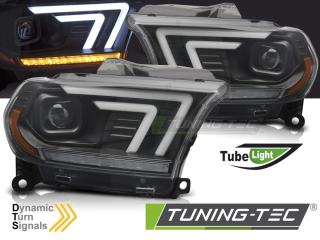 Přední světla, světlomety, lampy Dodge Durango 2010-2013, LED TubeLight, SEQ, čern