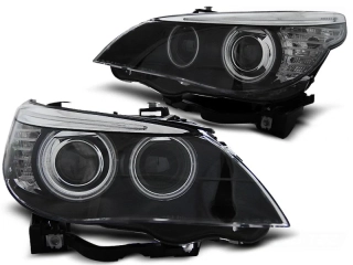 Přední světla BMW E60, E61 2005-2007 CCFL, XENON D1S, černé black