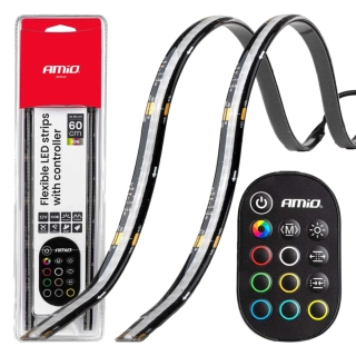 LED interiérové RGB osvětlení 2×30 cm, s dálkovým ovládáním, 12V