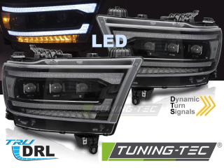 Přední světla Dodge Ram 19-22 černé TRU LED DRL