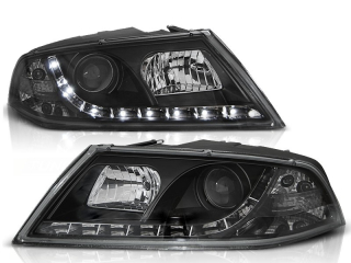 ŠKODA OCTAVIA II 04-08 - přední černá světla s LED svícením pro xenon