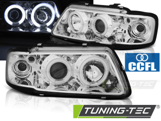 Přední světla Audi A3 8L 96-00 Angel Eyes CCFL - chrom