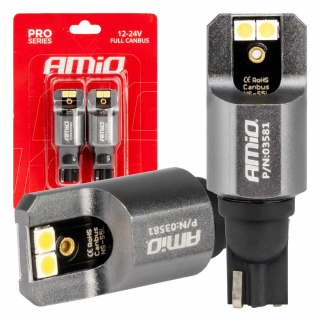 LED žárovky W16W T15 CAN-BUS 4 SMD LED, bílé 6000K, 2 ks AMIO