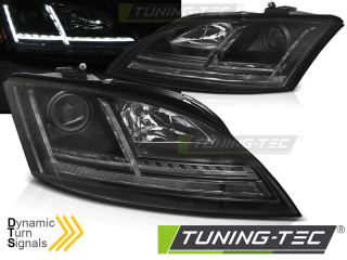 Přední světla Audi TT 06-10 8J černé LED SEQ 