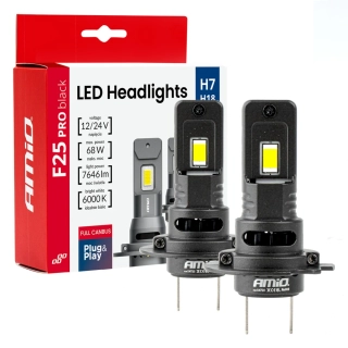 LED žárovky H7 Série F25 PRO BLACK FULL CANBUS 68W 12V 24V , 7646 LM