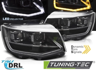 Přední LED světla, světlomety, lampy VW T6, 2015-2019, SEQ, černé