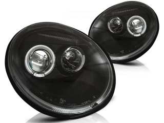 Přední světla VW Beetle 97-05 Angel Eyes - černé