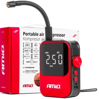 AKU kompresor s funkcí power banky 2000 mAh AMIO