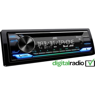JVC DAB+ / FM autorádio s CD/Bluetooth/USB/AUX/odním.panel/multicolor