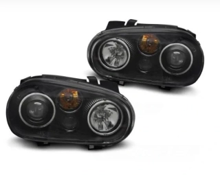 Přední světla ANGEL EYES CCFL VW GOLF IV 97-03, ČERNÉ