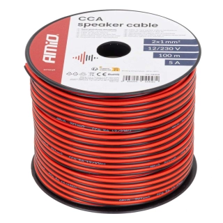 Dvoužilový reproduktorový kabel AMIO 2x1 mm² (100 m)