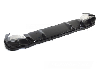 Zadní difuzor SPORT STYL Mercedes W213 / S213 2020-2023 2x dvoukoncovka ČERNÝ LESKLÝ