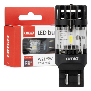 CAN-BUS LED žárovka T20 W21/5W (7443) bílá | AMIO LumiTec
