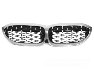BMW G20/G21 2019-2022 - Přední maska DIAMOND stříbrná s chromem