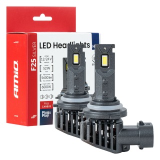 LED žárovky hlavního svícení Série F25 SILVER FULL CANBUS HB4 9006 52W 12V 24V AMiO