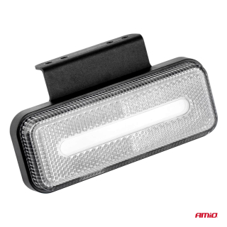 Obrysové poziční LED světlo AMIO, bílé, v plastovém krytu, 124x49 mm, hranaté