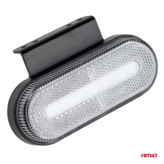 Obrysové poziční LED světlo AMIO, bílé, v plastovém krytu, 124x49 mm