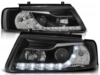 Přední světlomety, světla, lampy Volkswagen Passat B5 3B, 1996-2000, LED Daylight, černé black