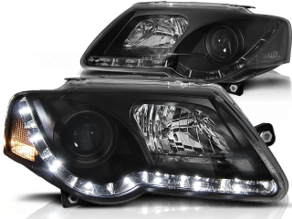 Přední světlomety, světla, lampy Volkswagen Passat 3C, 2005-2010, LED Daylight, černé black
