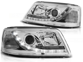 Přední světla Volkswagen VW T5, 2003-2009, LED Daylight, chrom