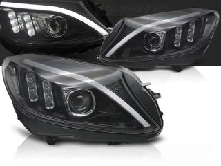 MERCEDES W205 14-18 - přední černá světla TUBE LED