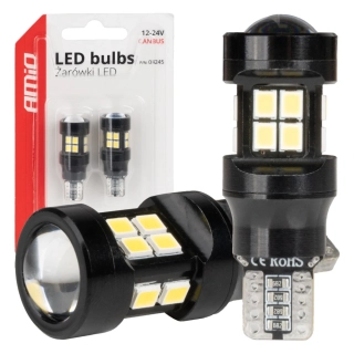 LED žárovky CANBUS T15 W16W 15SMD 2835 Bílé 12V 24V AMiO 2KS