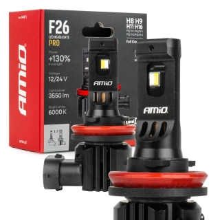 LED žárovky Série F26  H8 H9 H11 H16 PRO LumiTec LIMITED +130% DUO FULL CANBUS 12V 24V AMiO