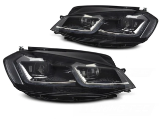 Přední světlomety, světla, lampy Volkswagen Golf VII, 2017-2019, LED, SEQ, DRL, silver