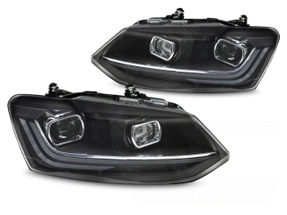 Volkswagen Polo 6R 2009-2017 - Přední LED světla SILVER LINE SEQ DRL