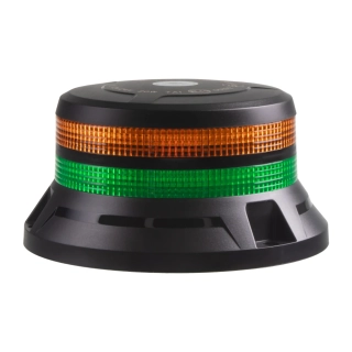 LED maják, 12-24V, 48xLED zelený/oranžový, pevná montáž, ECE R65