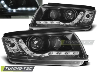 Přední světla Škoda Fabia 1, 2000-2008, LED Daylight, černé