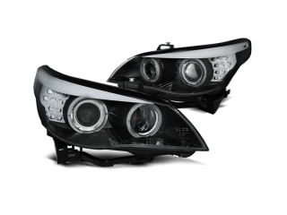 Přední světla BMW E60/E61 03-04 ANGEL EYES LED INDICATOR XENON D2S černá