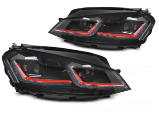 Přední světla VW GOLF VII 2013-2017 RED FULL LED SEQ DRL