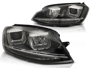 Přední světla U-LED BAR VW Golf 7 2012-2017 černé
