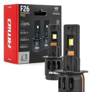 FULL CANBUS LED žárovky H3 AMIO F26 PRO LumiTec LIMITED +130%