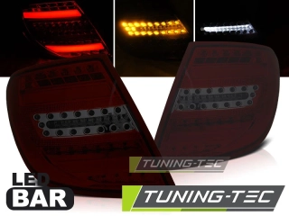 Zadní světla Mercedes Benz W204 C-Klasse combi 2007-2010 - červená/kouřová LED BAR