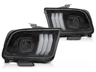 Přední světla FORD MUSTANG 2004-2009 černá TubeLight