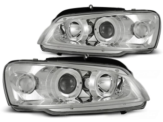 Přední světla Peugeot 106 1996-2003 Angel Eyes - chrom