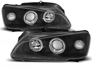 Přední světla Peugeot 106 1996-2003 Angel Eyes - černé