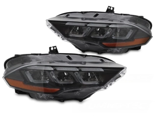 Přední FULL LED světlomety pro Ford Mustang (2018–2022) s sekvenčním blinkrem a DRL – Pár