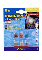 Pojistky nožové mini Signal Light sada 6ks