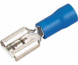 Objímka plochá 4,8 mm modrá, 100 ks