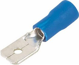 Zástrčka plochá 4,8 mm modrá, 100 ks