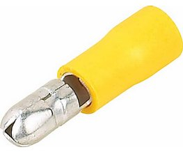 Zástrčka kruhová 5,0 mm žlutá, 100 ks