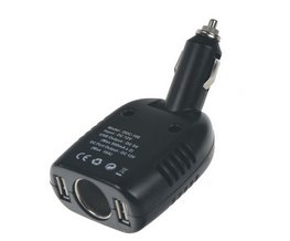 CL adaptér 12V/10A 2xUSB + CL zásuvka