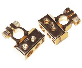 Zlacená svorka (+) pólu baterie (4 in) 1x50, 1x20, 2x10 mm2