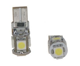 LED žárovka 12V s paticí T10, 5LED/3SMD