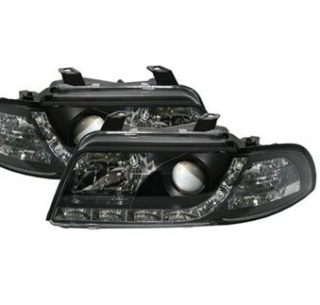 Audi A4 B5 95-98 Přední světla Devil eyes s LED svícením , Černé