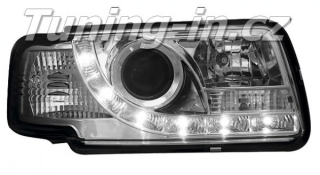 Audi 80 91-94 Přední světla Devil eyes s LED denním svícením Chrom